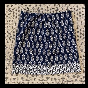 TALBOTS Blue & White A Line Canvas Skirt NWT